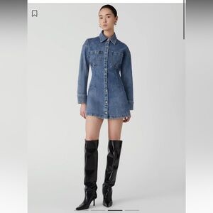 Misha Urban Javier Denim Button Front Dress Jean Western Size S